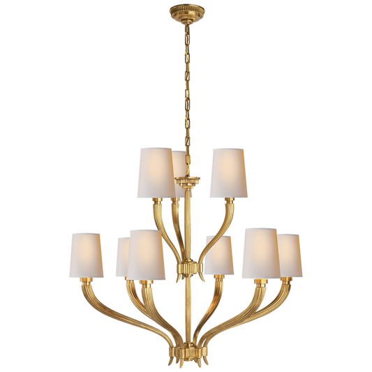 Ruhlmann Chandelier, 9-Light, Antique Burnished Brass, 35"W (CHC 2465AB-NP 2K1QE)