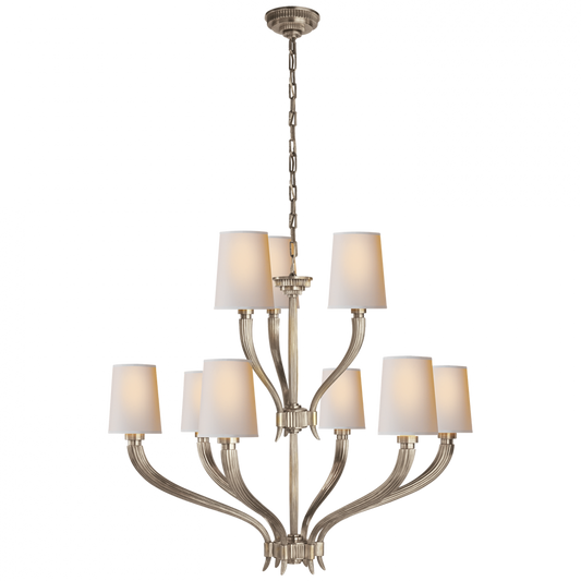 Ruhlmann Chandelier, 9-Light, Antique Nickel, 35"W (CHC 2465AN-NP 2K1QF)