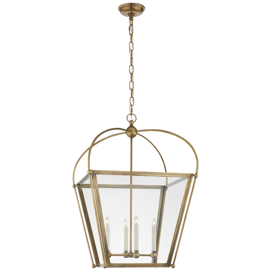 Riverside Lantern Pendant, 4-Light, Antique Burnished Brass, Clear Glass, 21"W (CHC 3439AB-CG 2R70J)