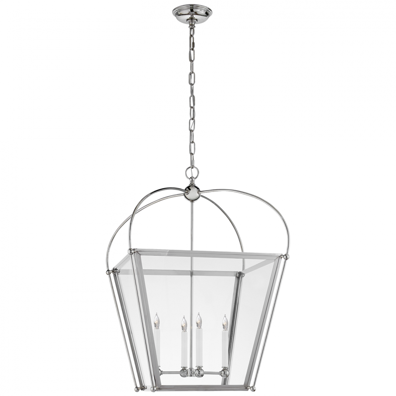 Riverside Lantern Pendant, 4-Light, Polished Nickel, Clear Glass, 21"W (CHC 3439PN-CG 2R70M)