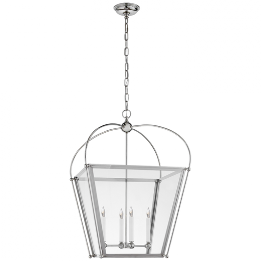 Riverside Lantern Pendant, 4-Light, Polished Nickel, Clear Glass, 21"W (CHC 3439PN-CG 2R70M)