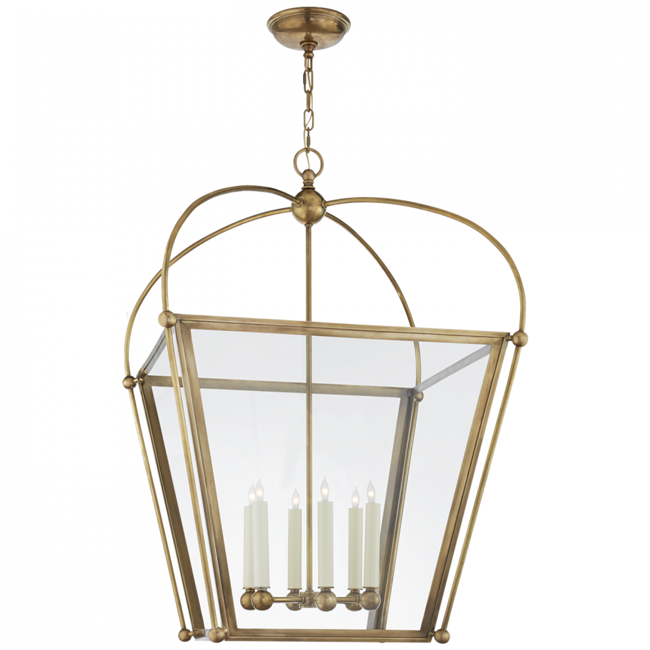 Riverside Lantern Pendant, 6-Light, Antique Burnished Brass, Clear Glass, 28.75"W (CHC 3440AB-CG 2R70N)