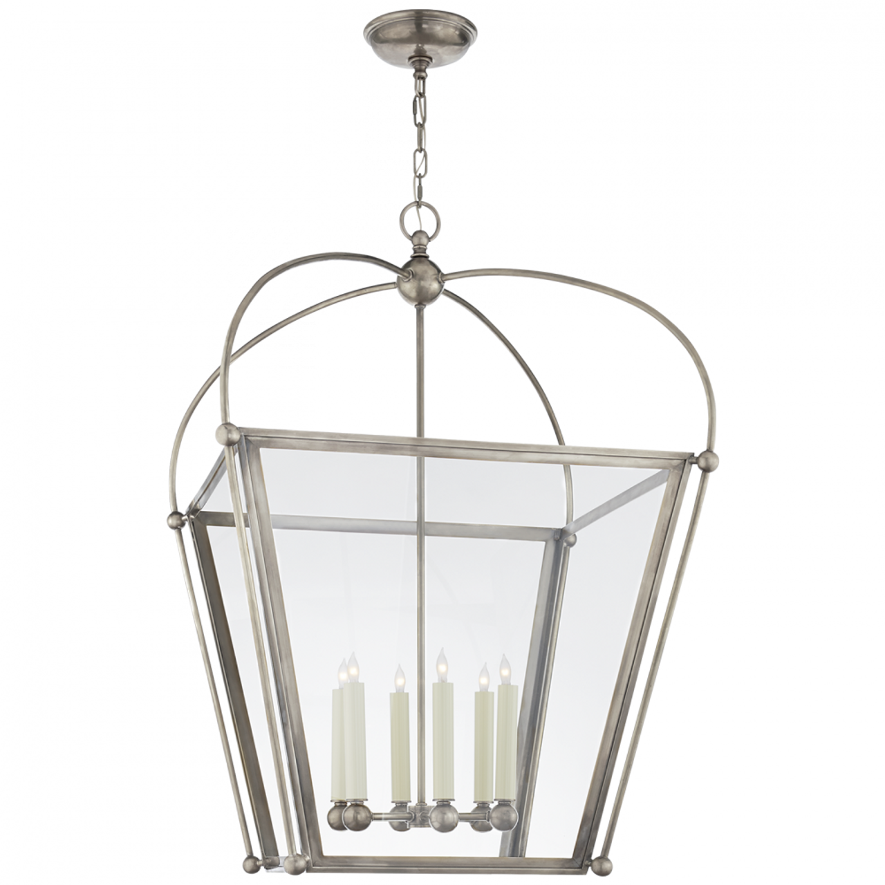 Riverside Lantern Pendant, 6-Light, Antique Nickel, Clear Glass, 28.75"W (CHC 3440AN-CG 2R70P)