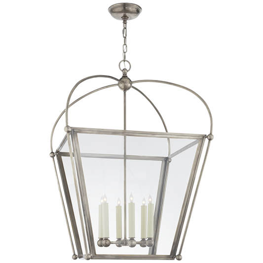 Riverside Lantern Pendant, 6-Light, Antique Nickel, Clear Glass, 28.75"W (CHC 3440AN-CG 2R70P)