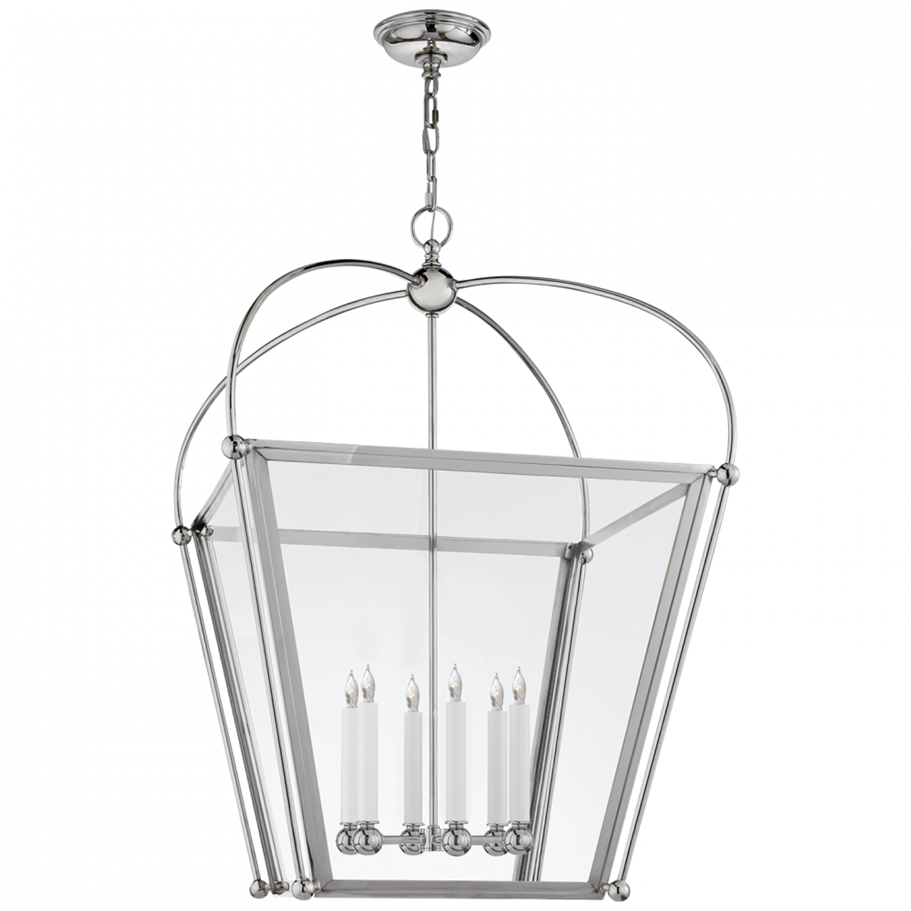 Riverside Lantern Pendant, 6-Light, Polished Nickel, Clear Glass, 28.75"W (CHC 3440PN-CG 2R70R)