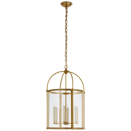 Riverside Lantern Pendant, 6-Light, Antique Burnished Brass, Clear Glass, 19"W (CHC 3451AB-CG CPZT4)