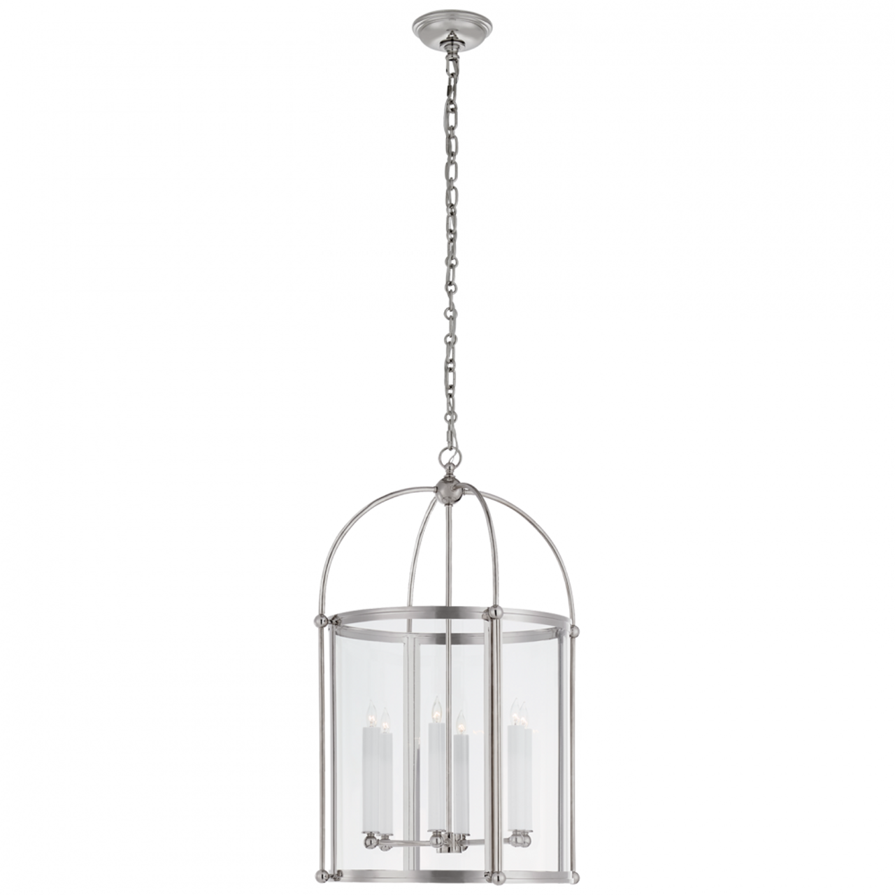 Riverside Lantern Pendant, 6-Light, Polished Nickel, Clear Glass, 19"W (CHC 3451PN-CG CPZT6)