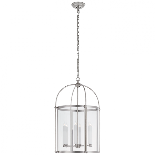 Riverside Lantern Pendant, 6-Light, Polished Nickel, Clear Glass, 19"W (CHC 3451PN-CG CPZT6)