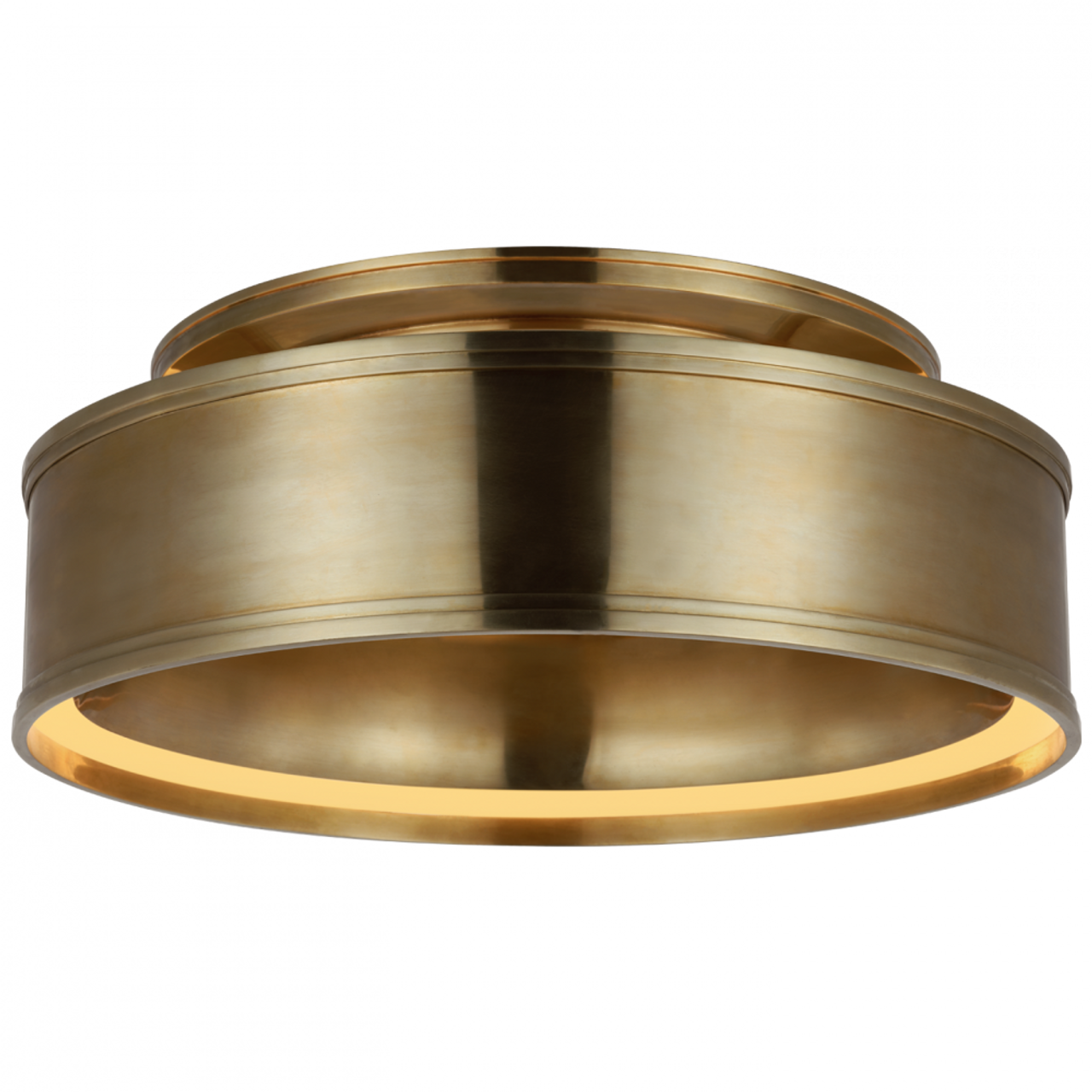 Connery Flush Mount, 1-Light, LED, Antique-Burnished Brass, 18"W (CHC 4612AB D01UF)