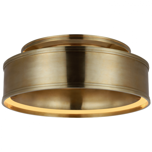 Connery Flush Mount, 1-Light, LED, Antique-Burnished Brass, 18"W (CHC 4612AB D01UF)