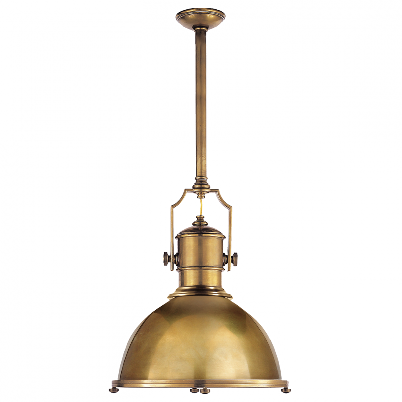 Country Industrial Pendant, 1-Light, Antique Burnished Brass, Antique Brass Shade, 19.5"W (CHC 5136AB-AB 25T5H)