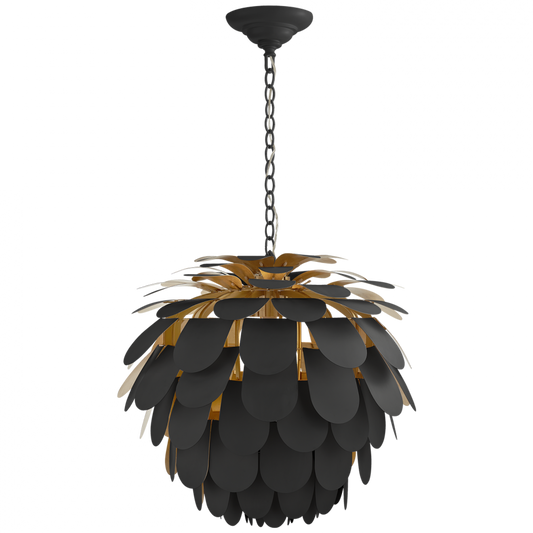 Cynara Chandelier, 1-Light, Matte Black, 29"W (CHC 5157MBK/G CHYDJ)