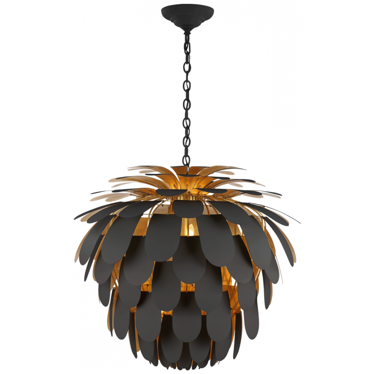 Cynara Chandelier, 6-Light, Matte Black, Gild, 36.5"W (CHC 5158MBK/G CM11X)