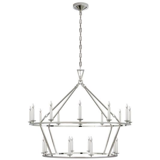 Darlana Chandelier, 20-Light, Polished Nickel, 40"W (CHC 5179PN 2V5PT)