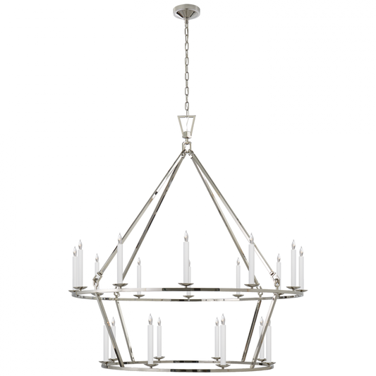 Darlana Chandelier, 20-Light, Polished Nickel, 50"W (CHC 5199PN CHPLJ)