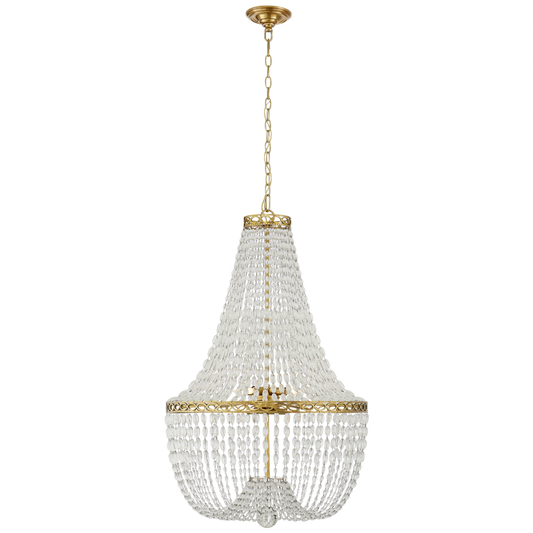 Linfort Basket Form Chandelier, 8-Light, Antique Burnished Brass, 24"W (CHC 5271AB-CG 2V2UP)