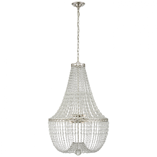 Linfort Basket Form Chandelier, 8-Light, Polished Nickel, 24"W (CHC 5271PN-CG 2V2UQ)