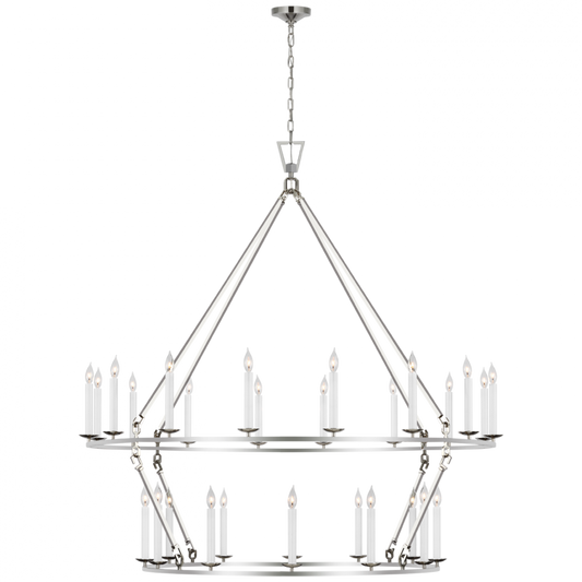 Darlana Oversized Two Tier Chandelier - Polished Nickel