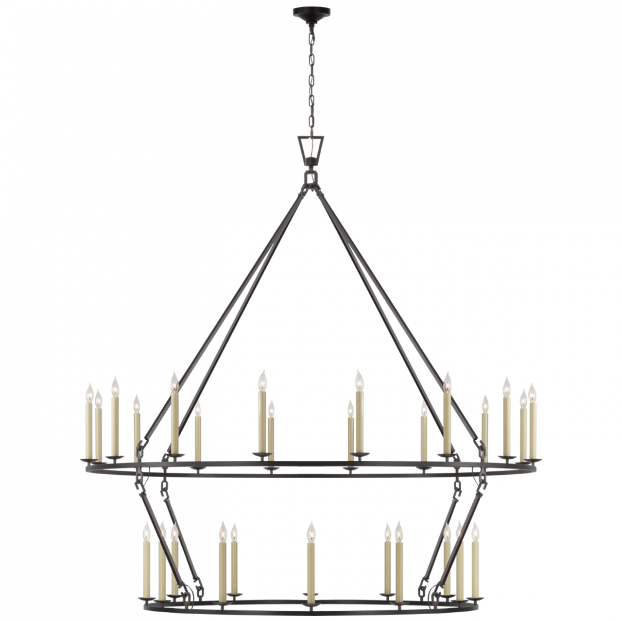 Darlana Grande Two Tier Chandelier - Aged Iron