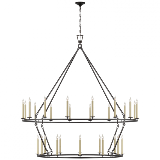 Darlana Grande Two Tier Chandelier - Aged Iron