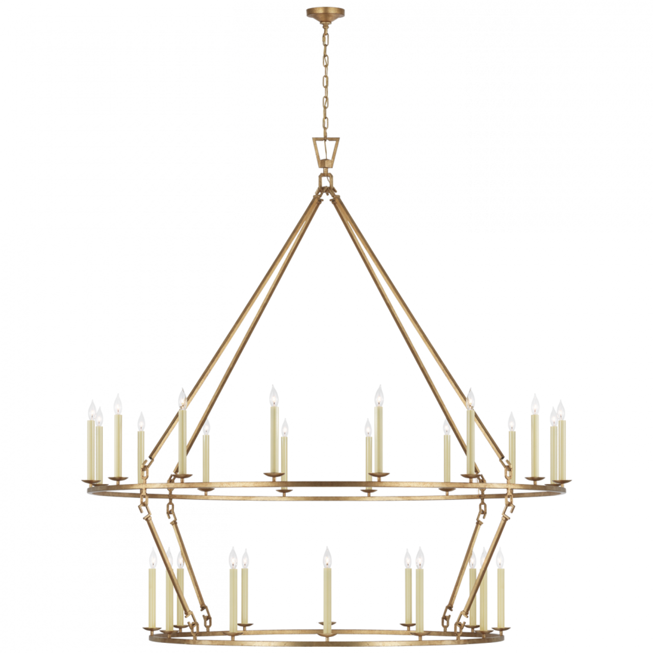 Darlana Grande Two Tier Chandelier - Gilded Iron