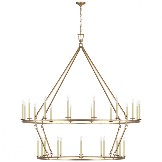 Darlana Grande Two Tier Chandelier - Gilded Iron