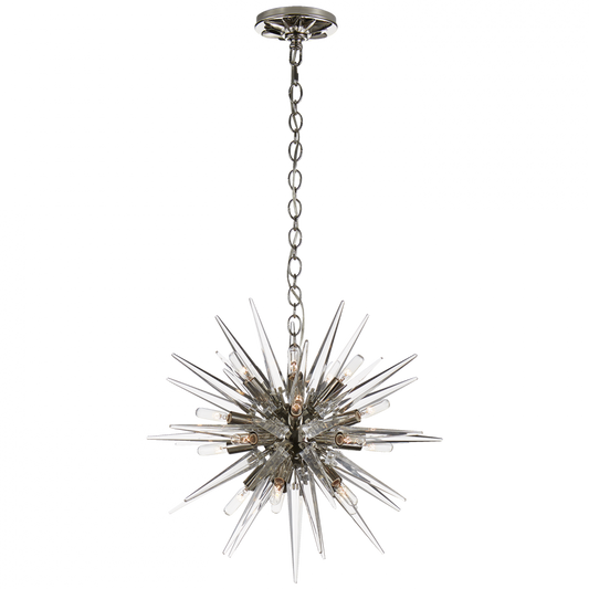 Quincy Sputnik Chandelier, 20-Light, Polished Nickel, 20"W (CHC 5286PN-CA 2N4DK)