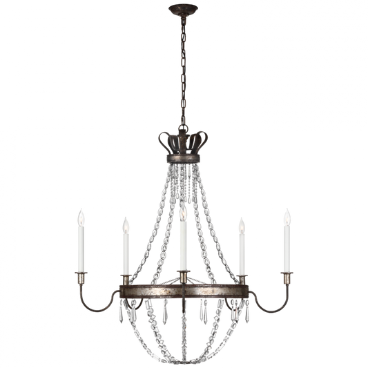 Alessa X-Large Chandelier, 5-Light, Chelsea Silver, 38.25"W (CHC 5446CSV CX22L)