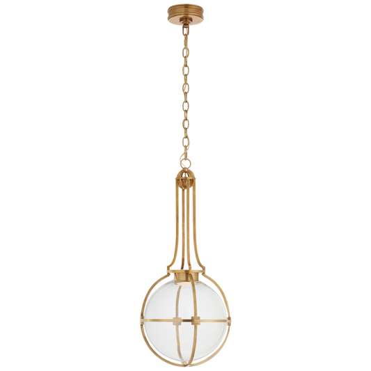 Gracie Medium Captured Globe Pendant, 1-Light, LED, Antique-Burnished Brass, 29.5"H (CHC 5478AB-CG CQ0R0)