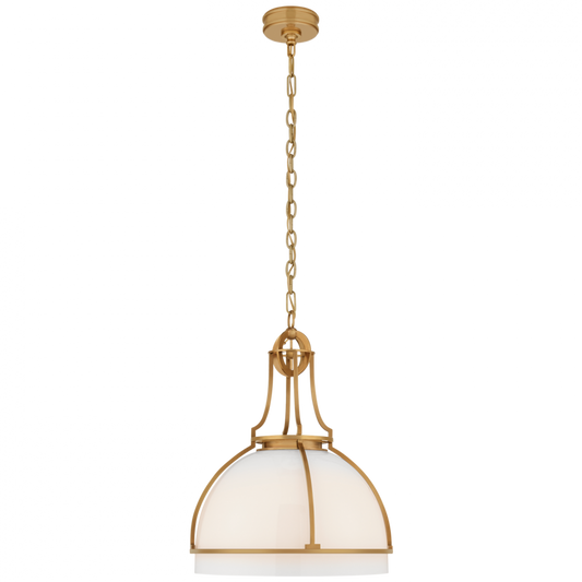 Gracie Large Dome Pendant, 1-Light, LED, Antique-Burnished Brass, 24.5"H (CHC 5482AB-WG CTXGV)