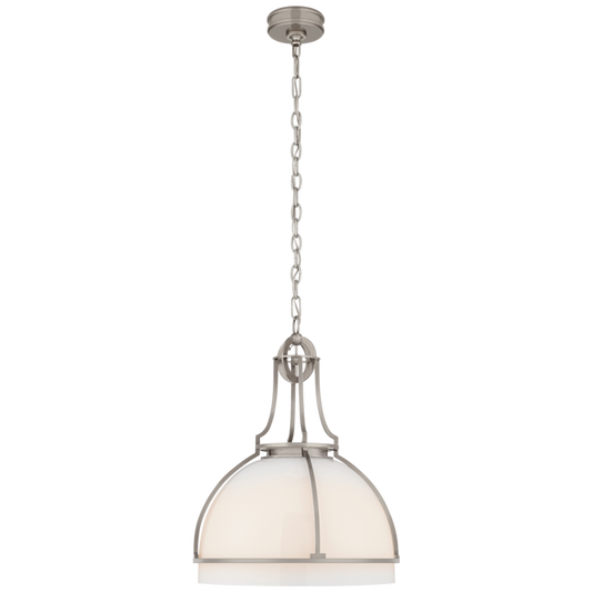 Gracie Pendant, Dome, LED, Antique Nickel, 19"W (CHC 5482AN-WG CTXGZ)