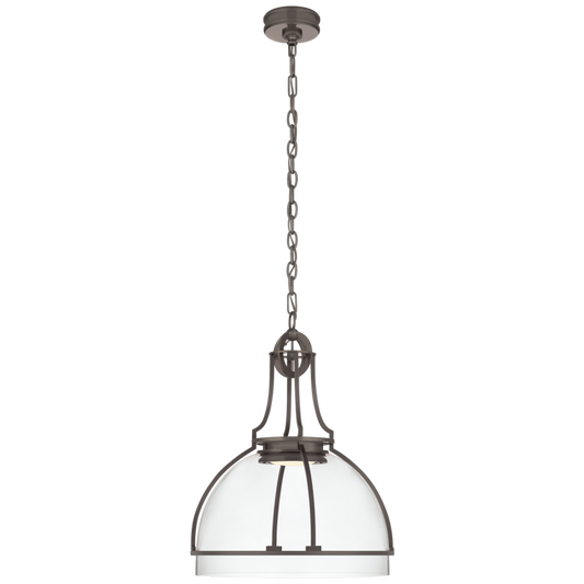 Gracie Pendant, Dome, LED, Bronze, Clear Glass, 19"W (CHC 5482BZ-CG CTXH0)