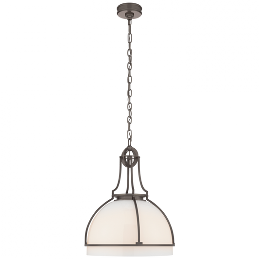 Gracie Large Dome Pendant, 1-Light, LED, Bronze, 24.5"H (CHC 5482BZ-WG CTXH1)