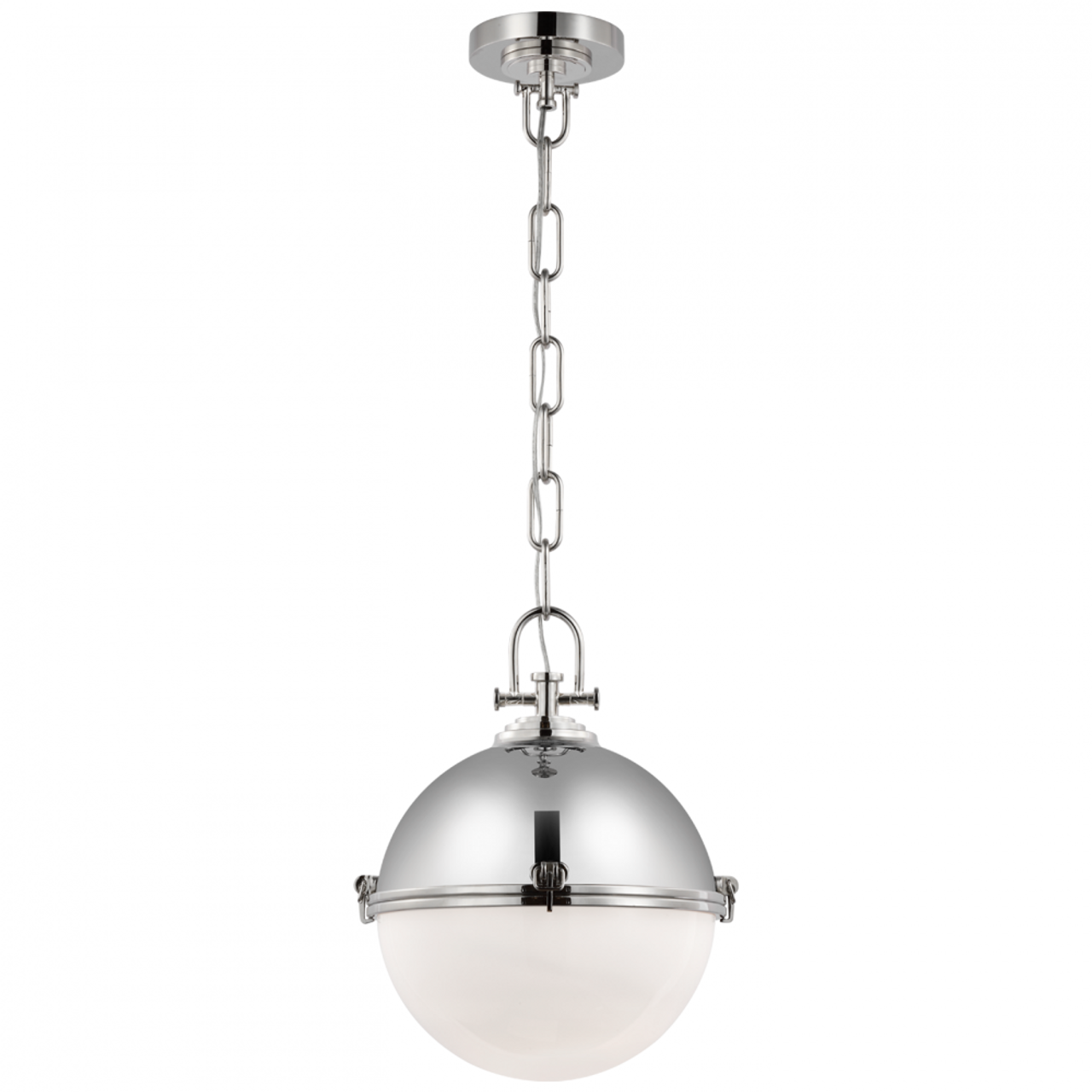 Adrian Large Globe Pendant, 1-Light, Polished Nickel, 17.5"H (CHC 5490PN-WG CX343)