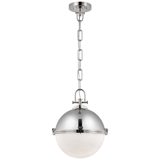 Adrian Large Globe Pendant, 1-Light, Polished Nickel, 17.5"H (CHC 5490PN-WG CX343)