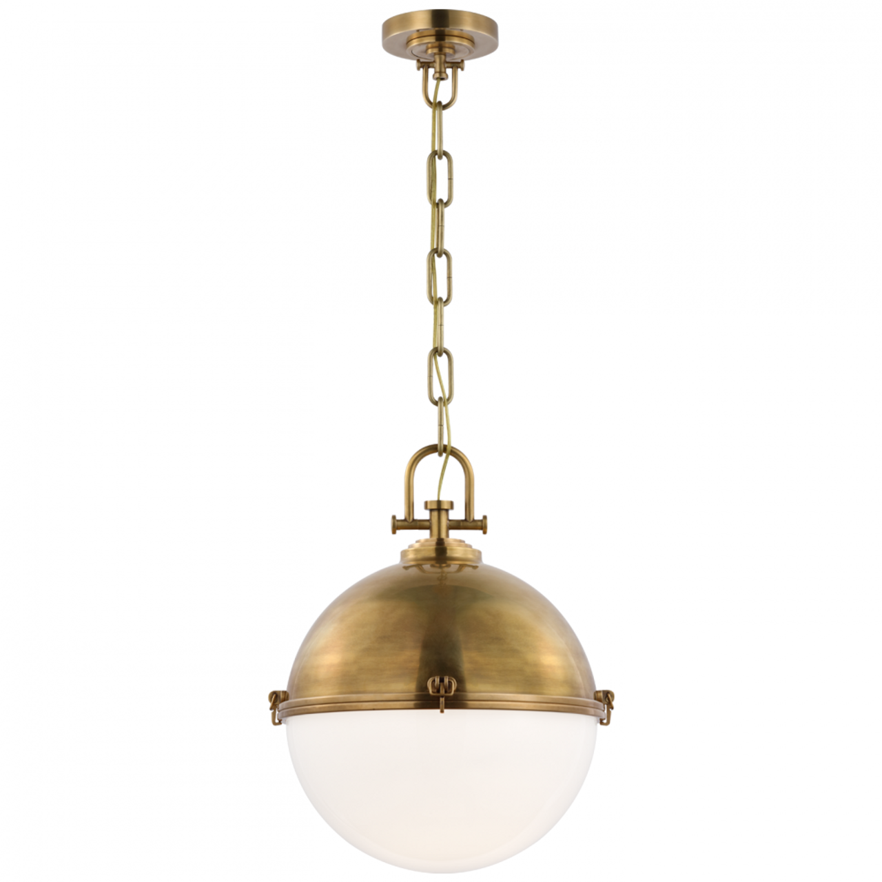 Adrian X-Large Globe Pendant, 1-Light, Antique-Burnished Brass, 21.5"H (CHC 5491AB-WG CX32D)