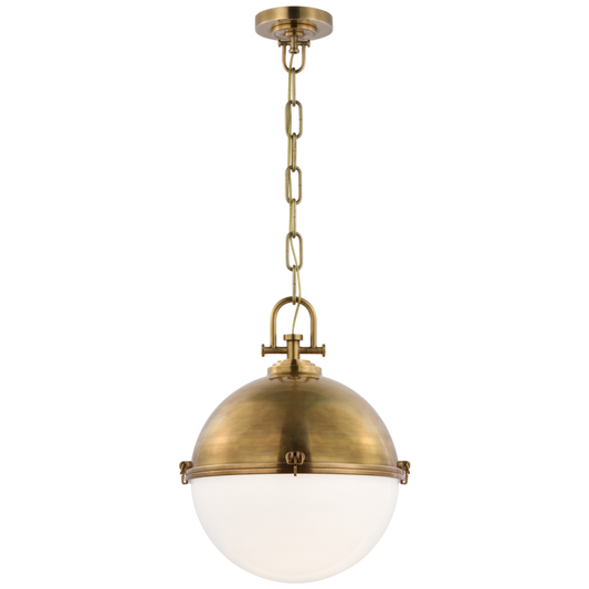 Adrian X-Large Globe Pendant, 1-Light, Antique-Burnished Brass, 21.5"H (CHC 5491AB-WG CX32D)