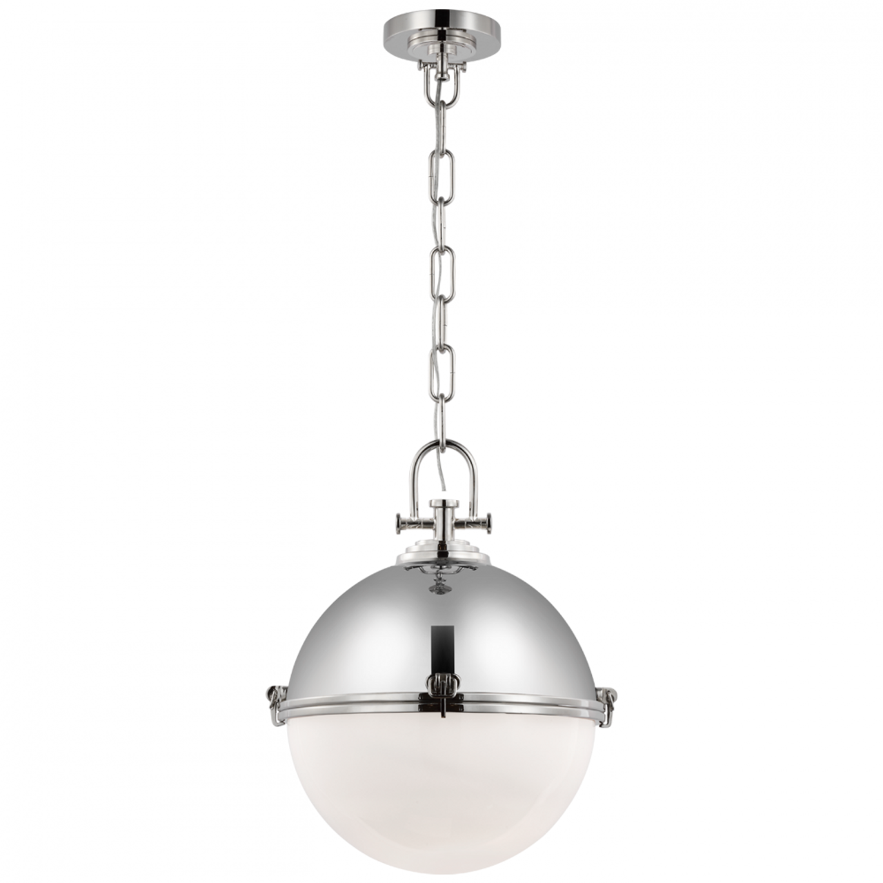 Adrian X-Large Globe Pendant, 1-Light, Polished Nickel, 21.5"H (CHC 5491PN-WG CX14C)