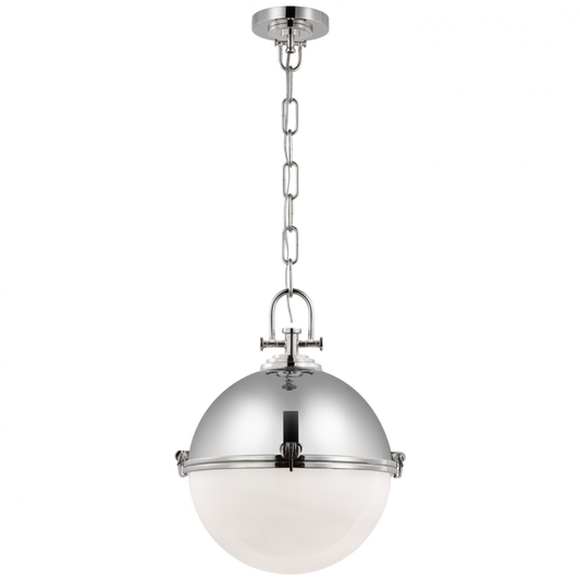 Adrian X-Large Globe Pendant, 1-Light, Polished Nickel, 21.5"H (CHC 5491PN-WG CX14C)