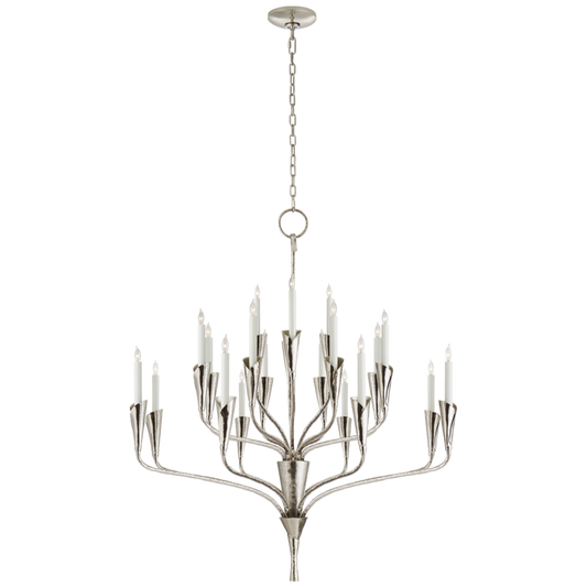 Aiden Chandelier, 20-Light, Polished Nickel, 40.5"W (CHC 5503PN CQ0QC)