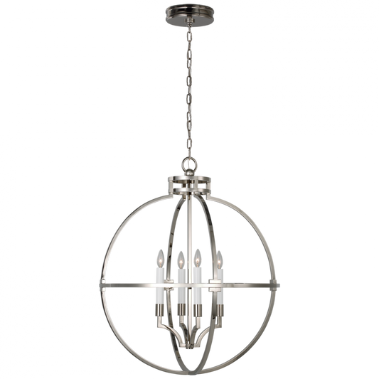 Lexie Pendant, 4-Light, Globe, Polished Nickel, 30"W (CHC 5518PN CU4DC)