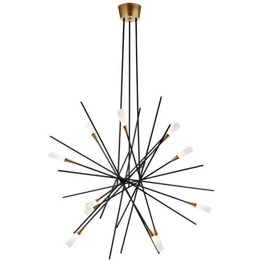 Stellar Large Chandelier, 1-Light, LED, Brass, 38.25"W (CHC 5600BLK CPZTZ)