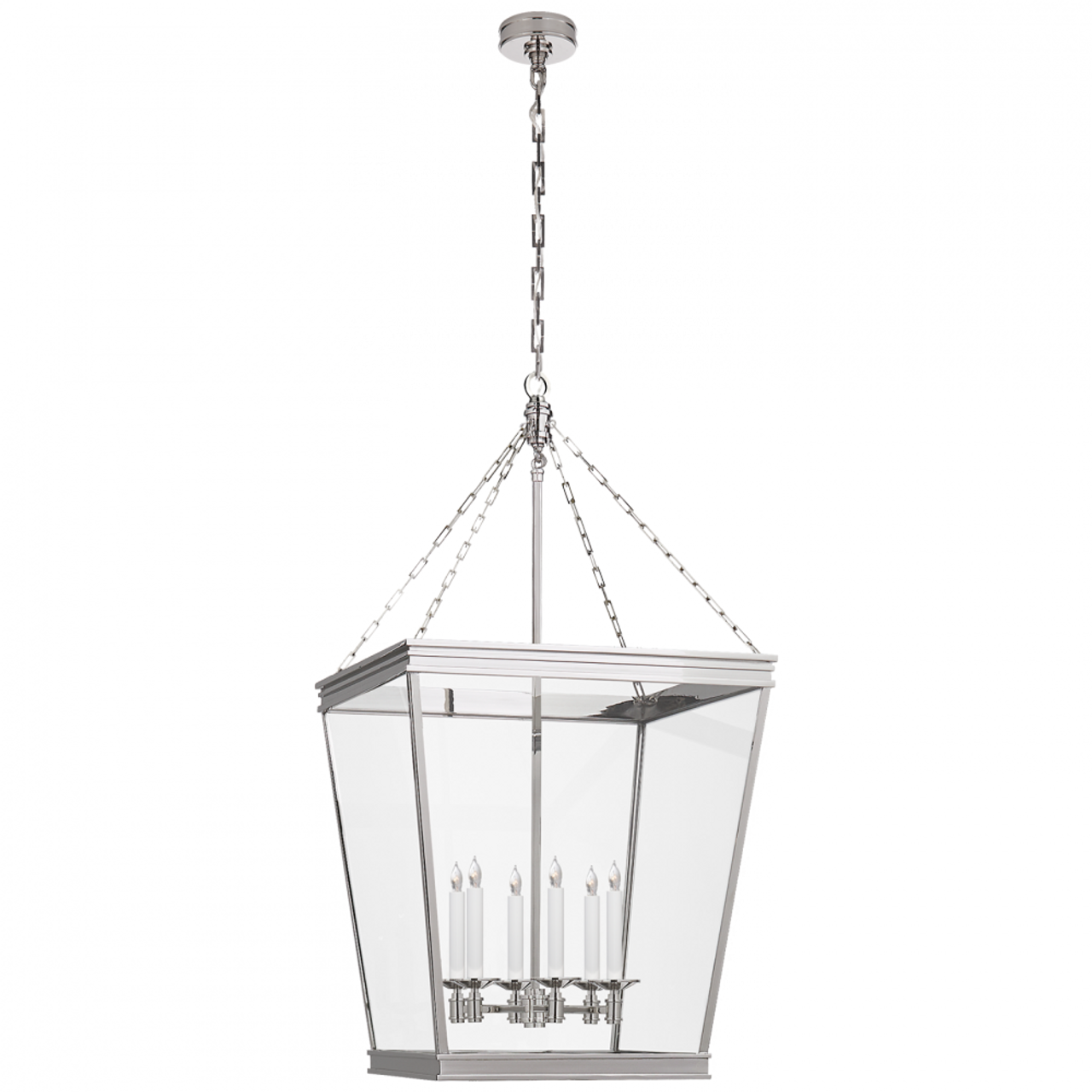 Launceton Lantern Pendant, 6-Light, Polished Nickel, Clear Glass, 24"W (CHC 5612PN-CG CLW4D)