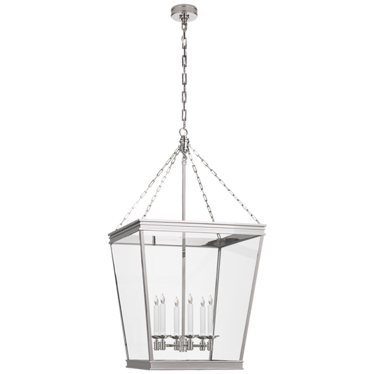 Launceton Lantern Pendant, 6-Light, Polished Nickel, Clear Glass, 24"W (CHC 5612PN-CG CLW4D)