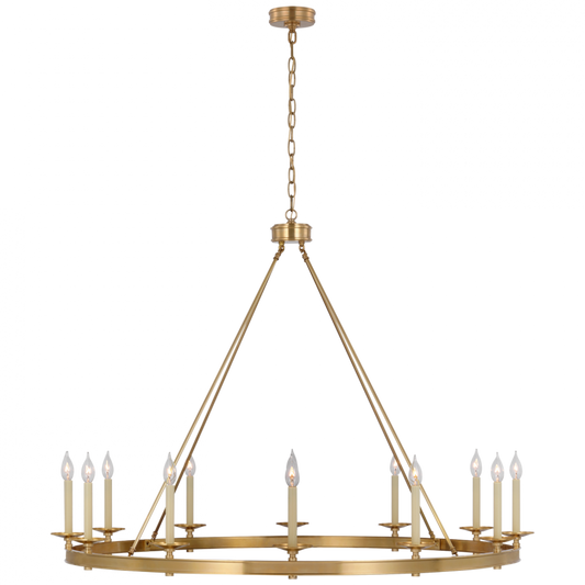 Launceton Grande Ring Chandelier - Antique-Burnished Brass