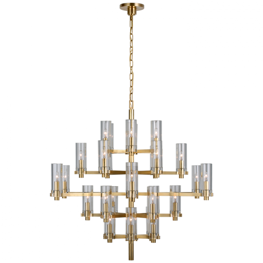 Sonnet Large Chandelier, 30-Light, Antique-Burnished Brass, 42"W (CHC 5632AB-CG CU2FD)