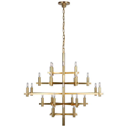 Sonnet Large Chandelier, 30-Light, Antique-Burnished Brass, 42"W (CHC 5632AB CU1FQ)