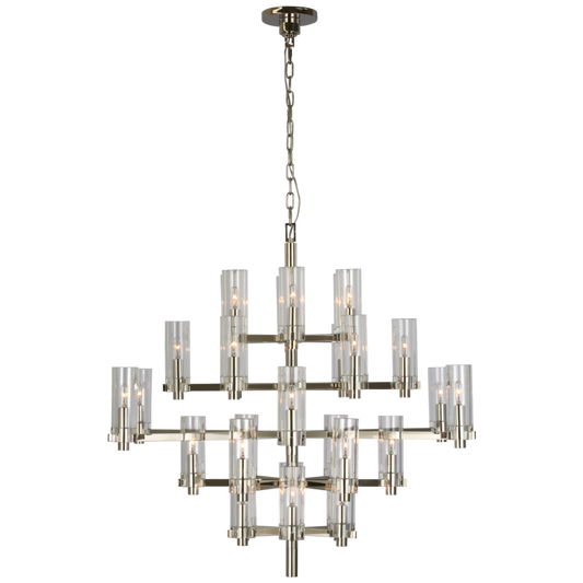 Sonnet Large Chandelier, 30-Light, Polished Nickel, 42"W (CHC 5632PN-CG CU2FF)