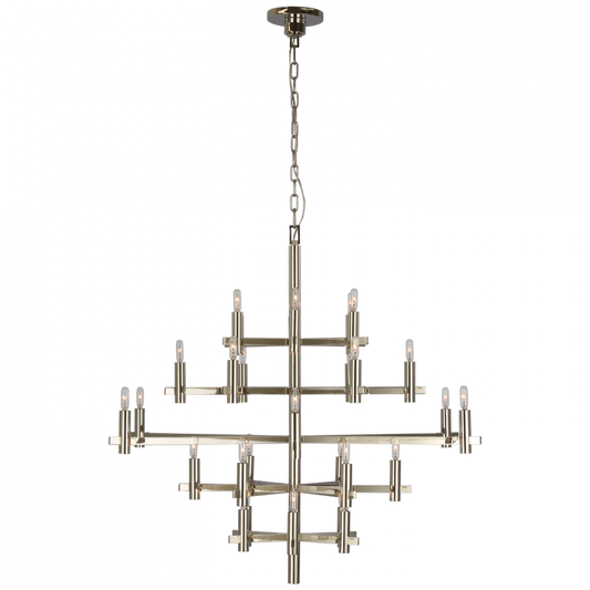 Sonnet Large Chandelier, 30-Light, Polished Nickel, 42"W (CHC 5632PN CU2FE)