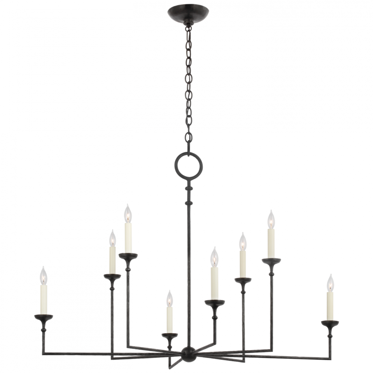 Rowen Grande Chandelier, 8-Light, Aged Iron, 52"W (CHC 5703AI CX32K)